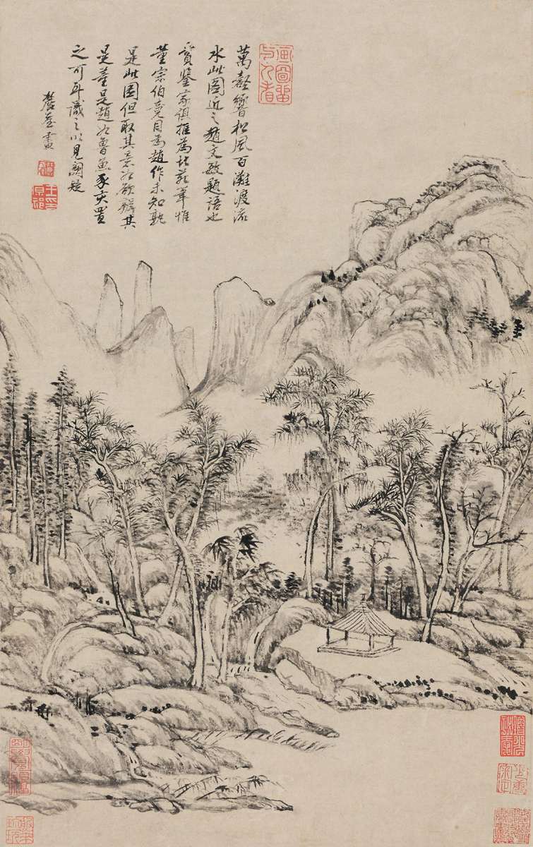 北京保利尺寸:54×33cm质地:水墨纸本 立轴款识:万壑响松风,百滩度