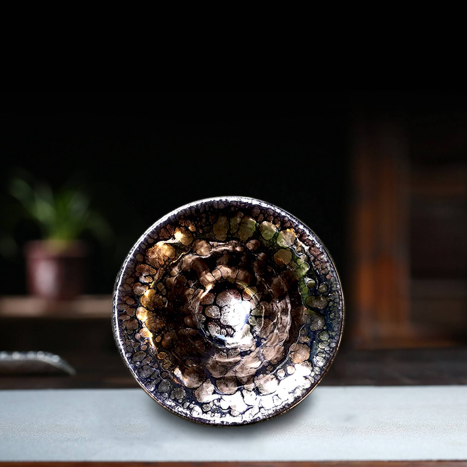 黄上兴建盏名家金油滴