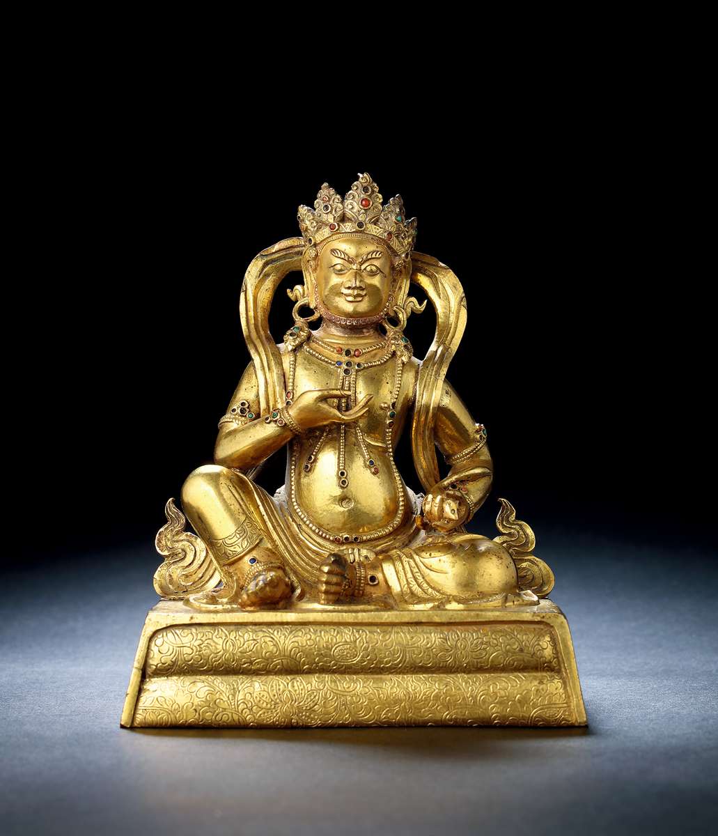 清乾隆 铜鎏金黄财神