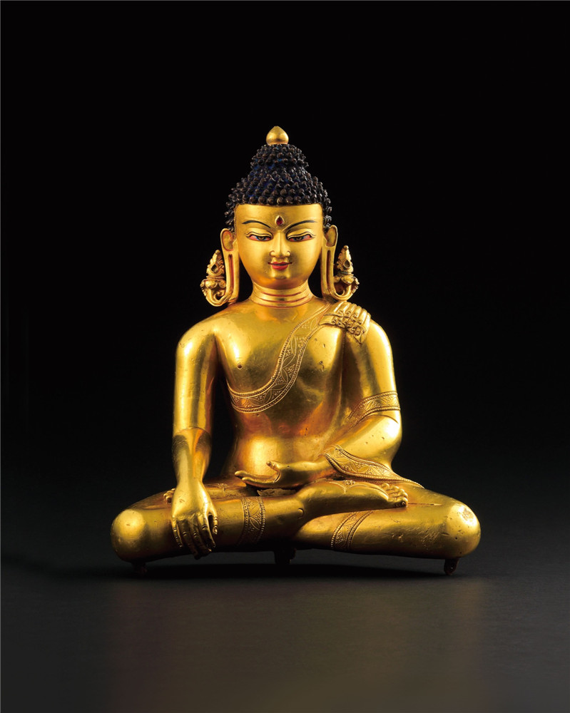 14世纪 卡萨马拉王朝铜鎏金释迦牟尼佛像